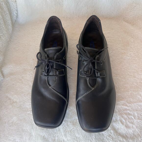 Wolky Black Leather Lace Up Shoes Men’s Size 9 EU 42 Comfort Oxford Casual - Picture 2 of 10